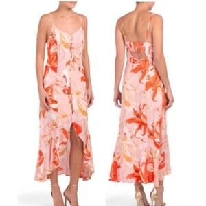 Anthropologie Abel The Label Lola Floral Hi-Low Slip Dress Women's S